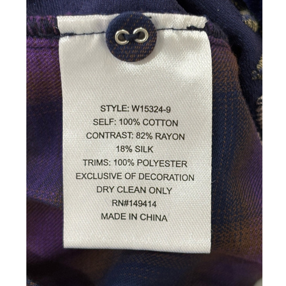 Johnny Was Contrast Back Shirt - Georgiana Tessa Plaid Medium - Picture 8 of 10